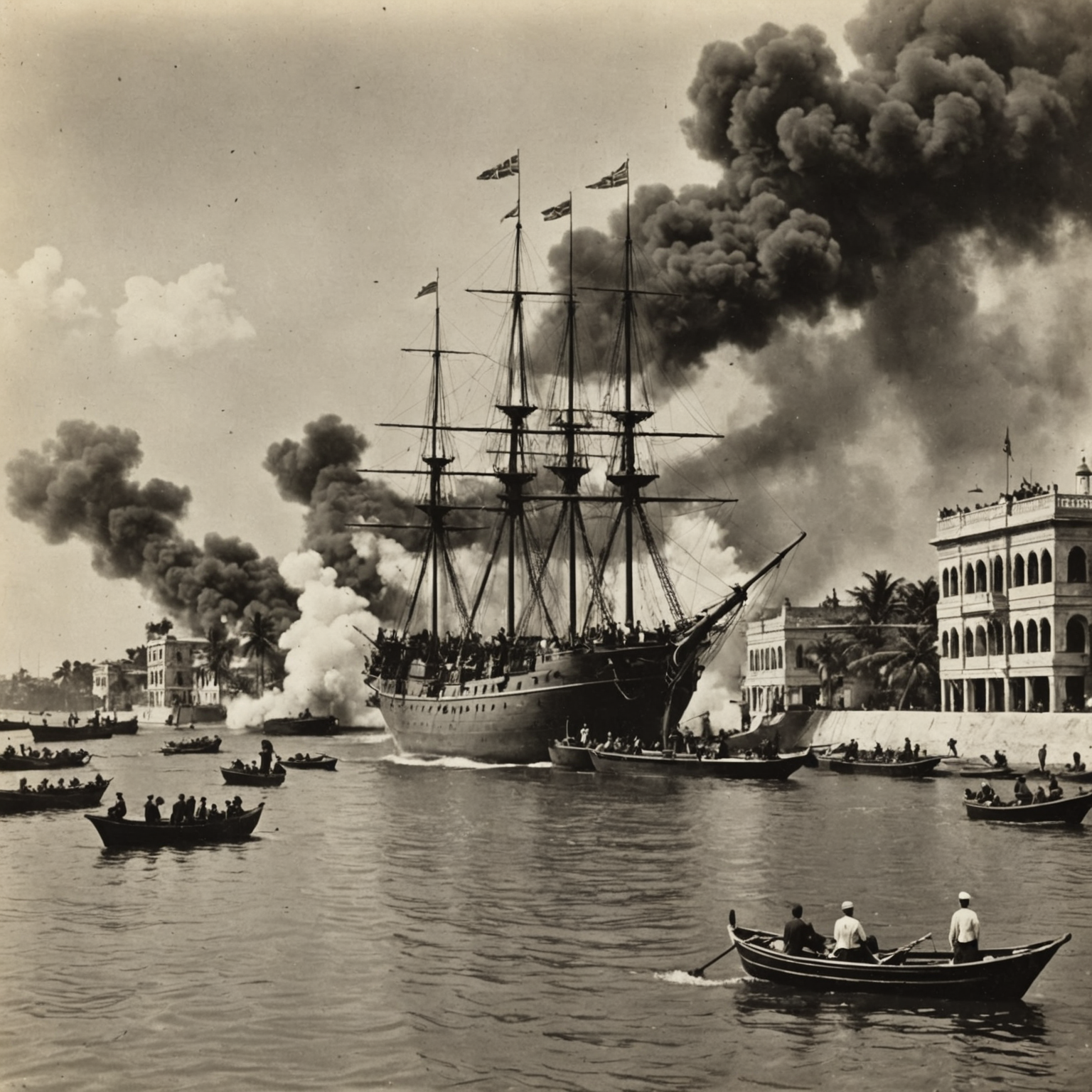 British warships bombarded the Sultan's palace in Zanzibar, ending the shortest war in history in just 38 minutes on August 27, 1896.