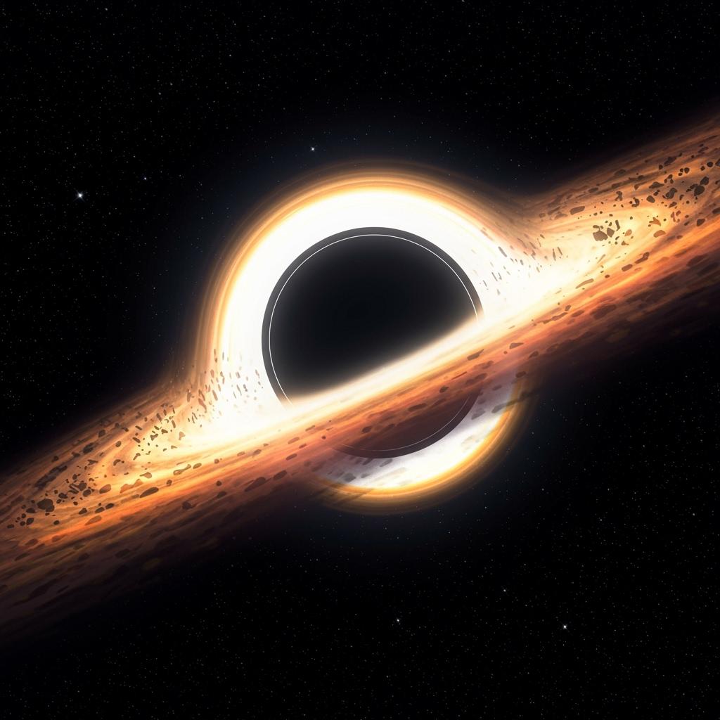 A black hole ‘burping’ leftover star material years after swallowing it, shooting out jets of glowing light at near half the speed of light.