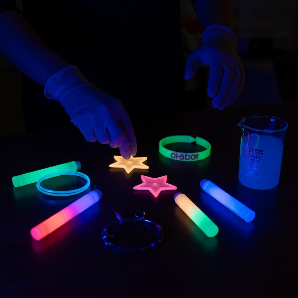 Glow-in-the-dark materials come to life in the lab, showing off the magic of luminescence.