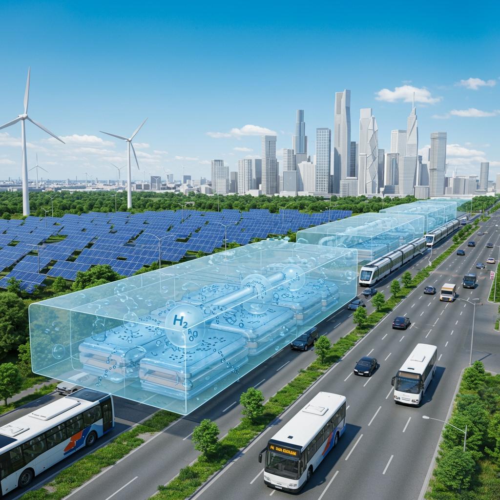 Imagine a city where cars, buses, and even skyscrapers run on clean hydrogen—water is the only exhaust!