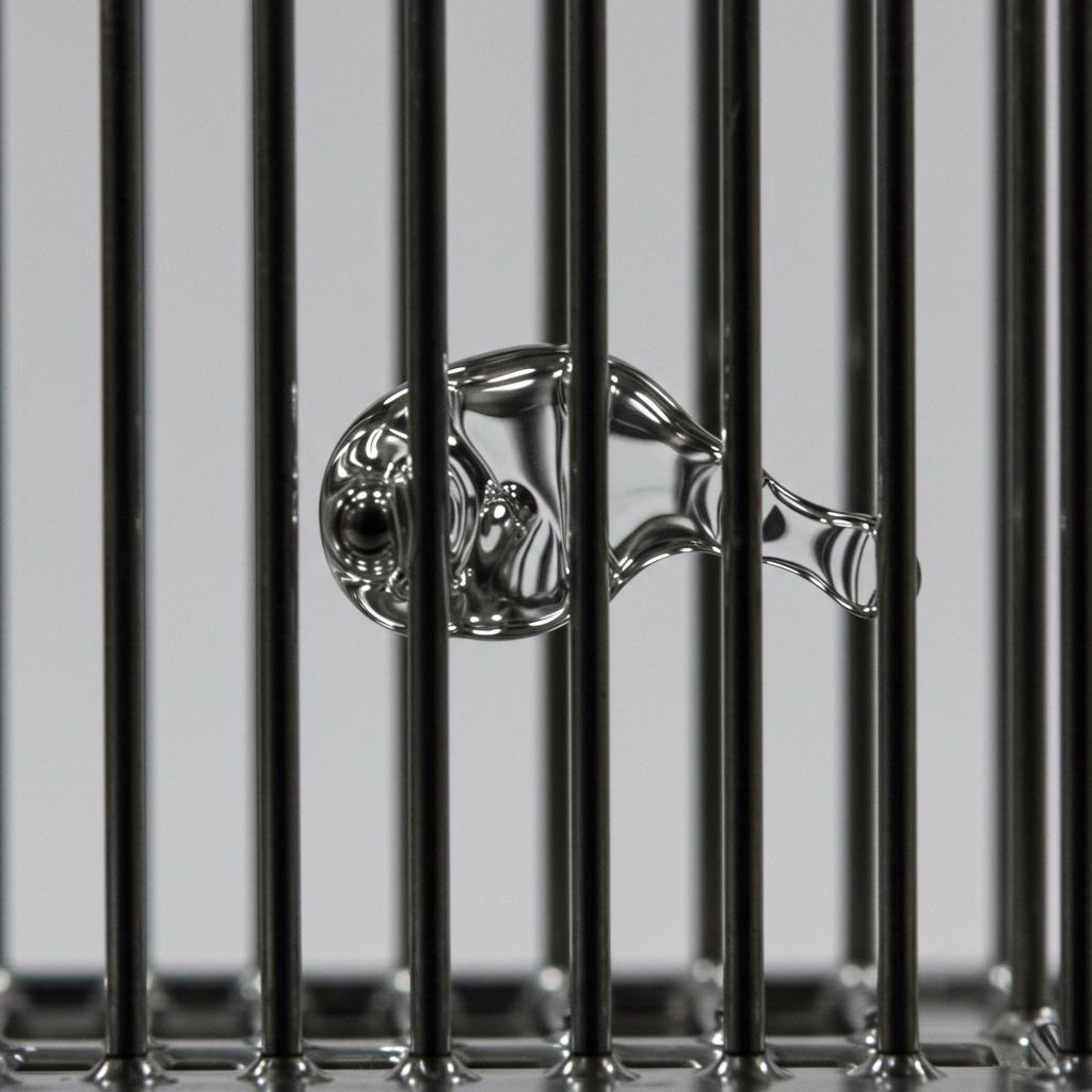 A liquid metal robot morphs to slip through jail bars, inspired by the T-1000 from Terminator 2[1][4].