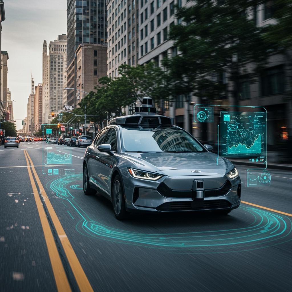 Self-driving cars use sensors and data collected from millions of miles to learn how to navigate safely.