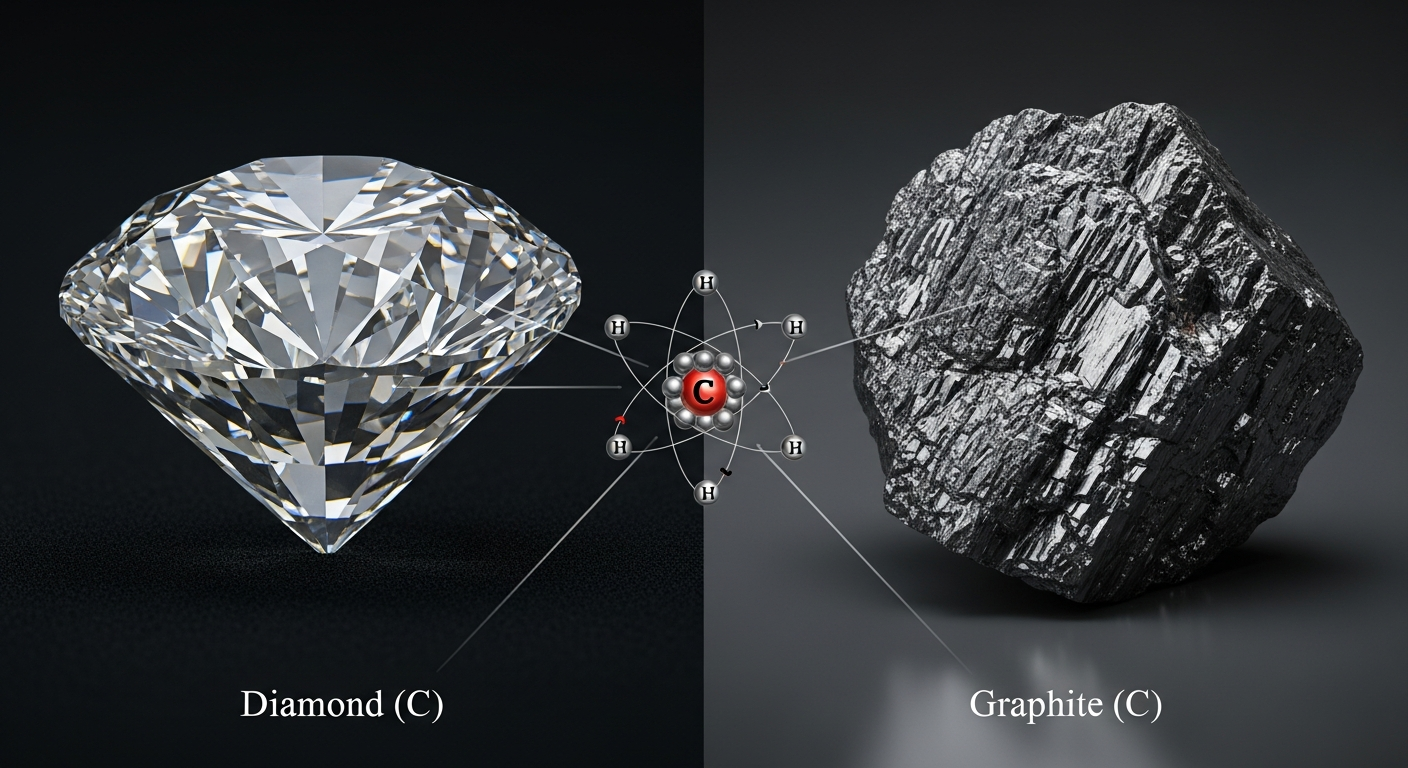 Carbon can be soft or hardest, depending on structure.